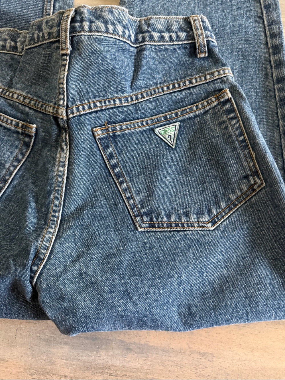 GUESS Vintage 90s Y2K 100% Cotton High Rise Rigid Denim Jeans Size 32 33x27 - Picture 6 of 9